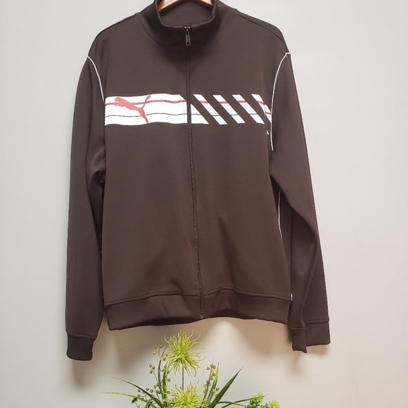 Men's Brown Puma Track Jacket, Size XL - Picture 1 of 6